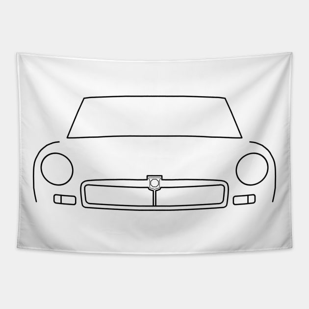 MGB classic car outline graphic (black) Tapestry by soitwouldseem