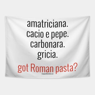 Roman Pastas (black letters) Tapestry