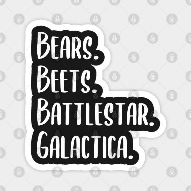 Black Bears Beets Battlestar Galactica Magnet by AdelDa19