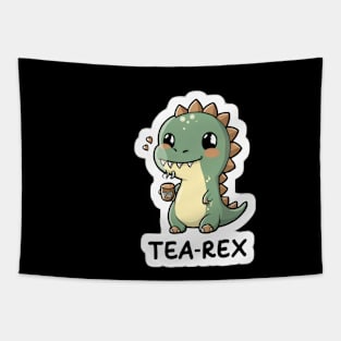 Tea rex having tea Tapestry