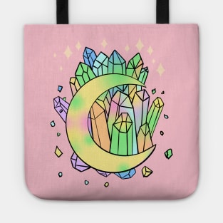 Pastel Goth Crystal Cluster Moon Kawaii Witchy Tote