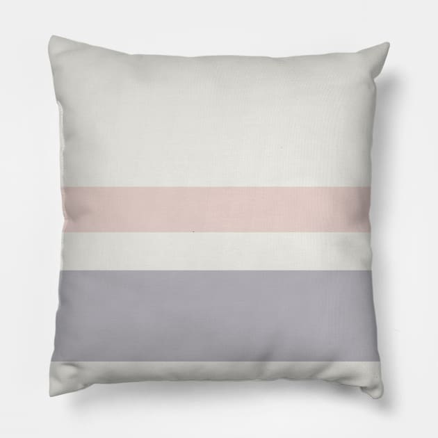 A sensational dough of Alabaster, Grey, Gray (X11 Gray) and Lotion Pink stripes. Pillow by Sociable Stripes