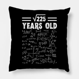 Square Root Of 225 15th Birthday, 15 Year Old Math Lover Gift Pillow