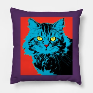 CAT - POP ART RED Pillow