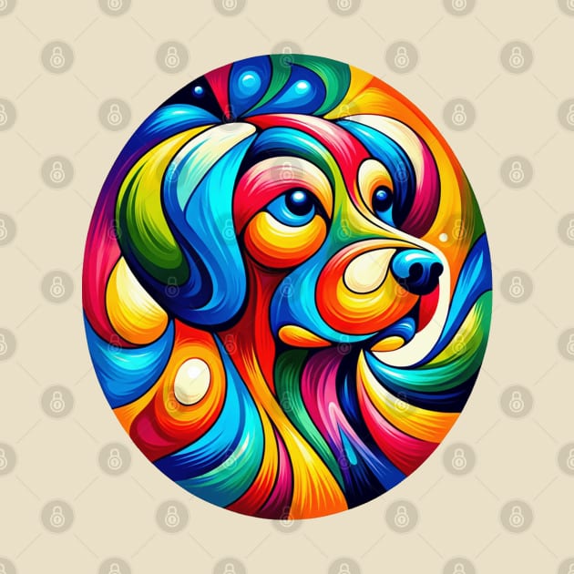 Vibrant Abstract Canine Art by BLKPHNX DESIGNS