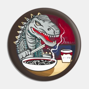 Ramen noodles loving dinosaur Pin