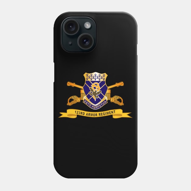 123rd Armor Regiment w Br - Ribbon X 300 Phone Case by twix123844