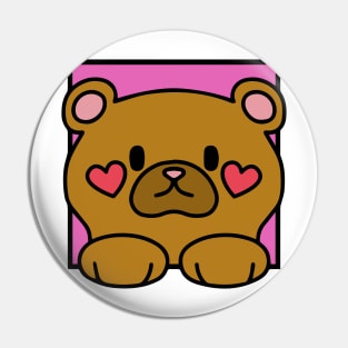 Love Cuddle Bear Baby Pink Pin