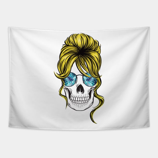 Girl skull Tapestry by Satic