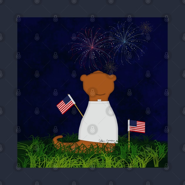 Oliver The Otter Watching Fireworks by ButterflyInTheAttic