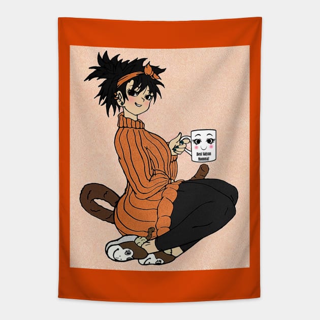 Best Saiyan Momma Orange Tapestry by TeeJay93