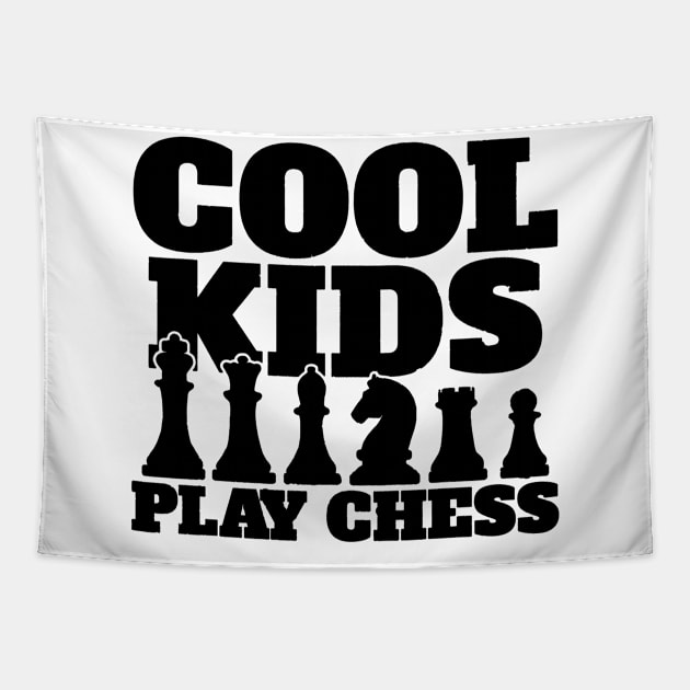 cool kids play Chess Tapestry by brianarcher