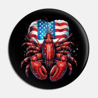 Patriotic Lobster Pin