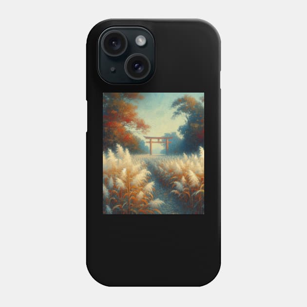 Torii Gate and White Flowers - Impressionism Phone Case by AnimeVision