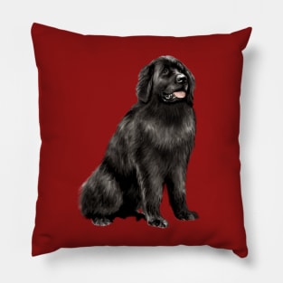 NewNewfoundland Dog (black) - Just the Dog Pillow