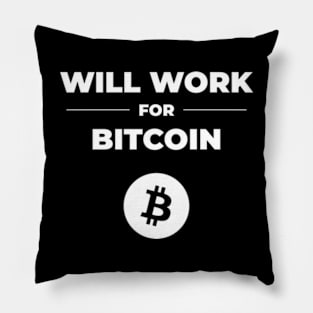 Will work for bitcoin Pillow