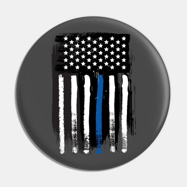 Thin Blue Line - Flag Pin by rjzinger