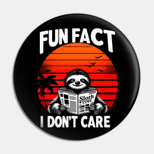 Fun Fact 'Sloth Time' Pin