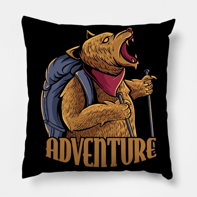 Adventure bear Pillow by PlasticGhost