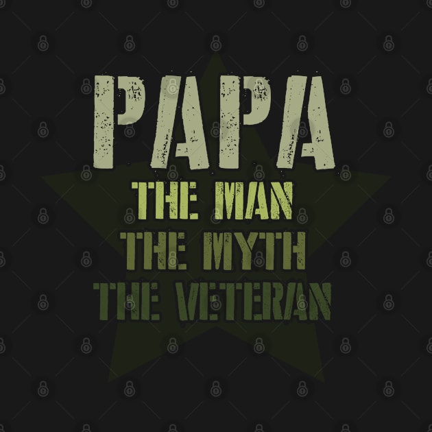 Papa the man the myth the veteran. Perfect present for mom mother dad father friend him or her by SerenityByAlex