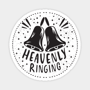 Heavenly Ringing For Handbell Ringers Choir Light Blue Background Magnet