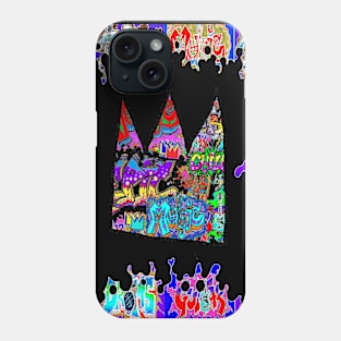 Graffiti crown blue purple Phone Case