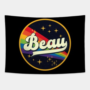 Beau // Rainbow In Space Vintage Style Tapestry