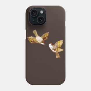 Two Birds Flying Sparrows Phone Case