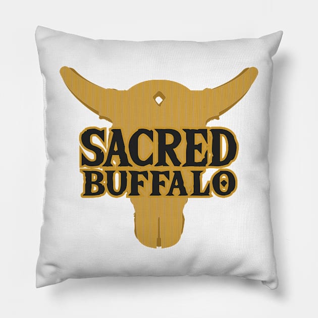 Sacred Buffalo Collection - Buffalo Skull n°4 Pillow by Biagiode-kd