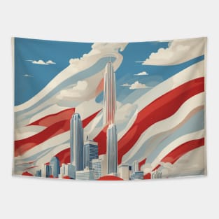 Dallas United States of America Tourism Vintage Poster Tapestry