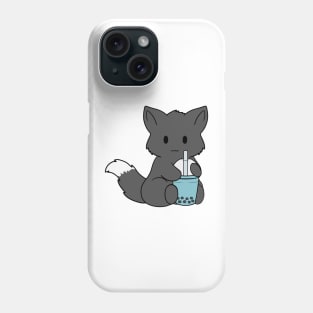 Bubble Tea Black Fox Phone Case