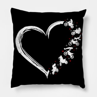 dirt bike heart shirt Pillow