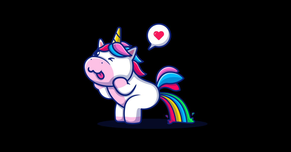 Cute Unicorn Poop Rainbow - Unicorn - Sticker | TeePublic