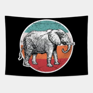 Vintage Retro Elephant Tapestry