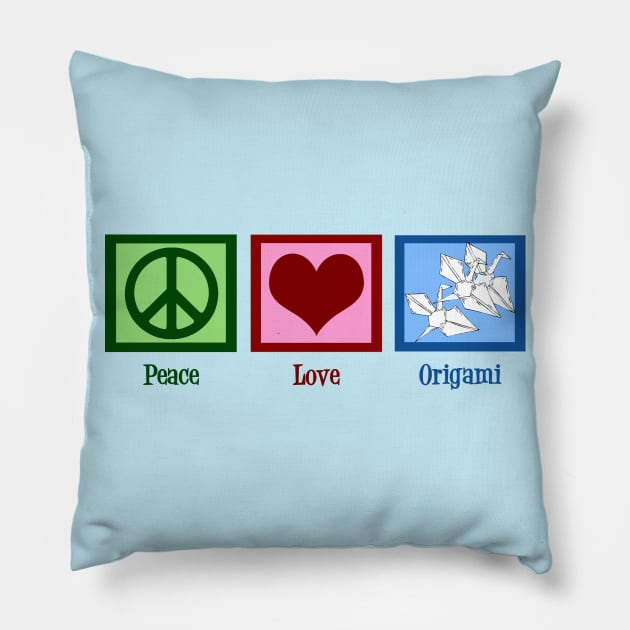 Peace Love Origami Pillow by epiclovedesigns