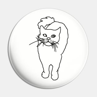 Cat Looking Up Outline Pin