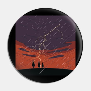 Thunderstorm On Hilltop Nature Pin