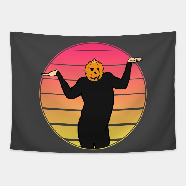 Dancing Pumpkin Man Tapestry by castrocastro