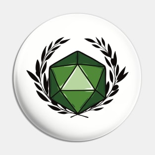 Regal Green D20 Dice With Frame Pin