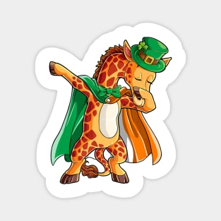Dabbing Giraffe St Patricks Day Men Leprechaun Irish Magnet