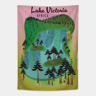 Lake Victoria Africa travel poster Tapestry