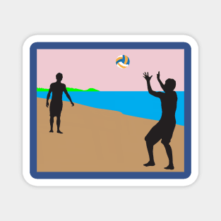 Beach Volleyball On The Beach Training Fan Magnet