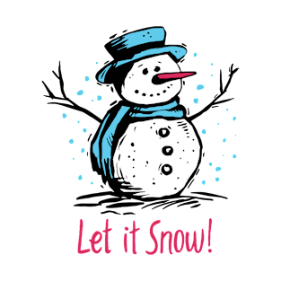 Christmas Snowman Let It Snow Outfit Of Christmas Party Kids T-Shirt