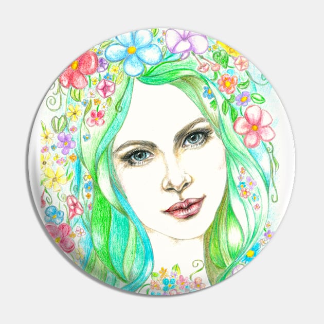 Spring Portrait Pin by Eara3