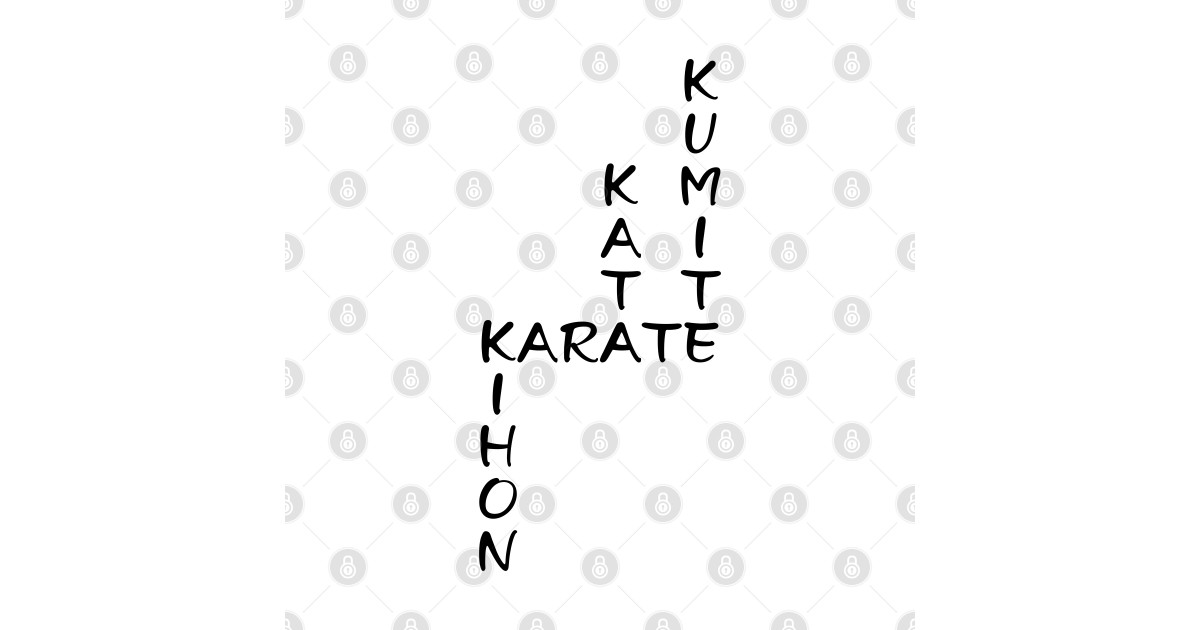 Kihon Kata Kumite Karate Crossword (Black font) Karate T Shirt