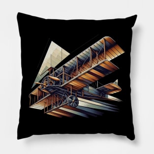 Wright Brothers Flight | Geometric Wright Flyer Tee Pillow