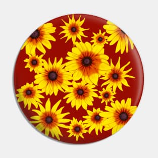 Blooming Yellow Flowers Pin