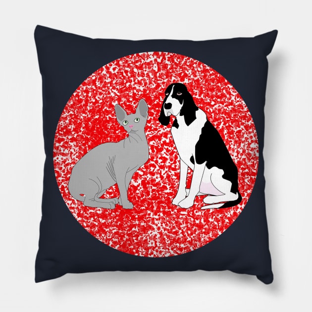 Cat and Dog Pillow by momomoma