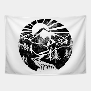 PNW Great Outdoors Block Print Tapestry