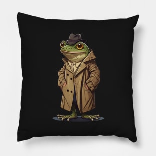 Detective frog Pillow